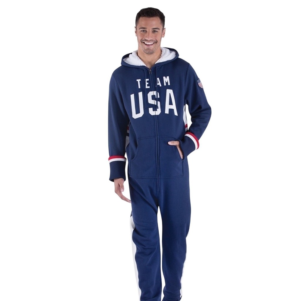 Authentic Olympics Team USA 2018‎ Winter Zip PJs Size M Pajamagram Unisex